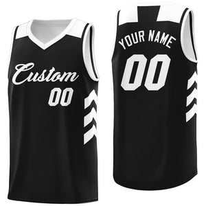 Custom Black White Classic Tops Mesh Sport Basketball Jersey