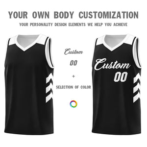 Custom Black White Classic Tops Mesh Sport Basketball Jersey