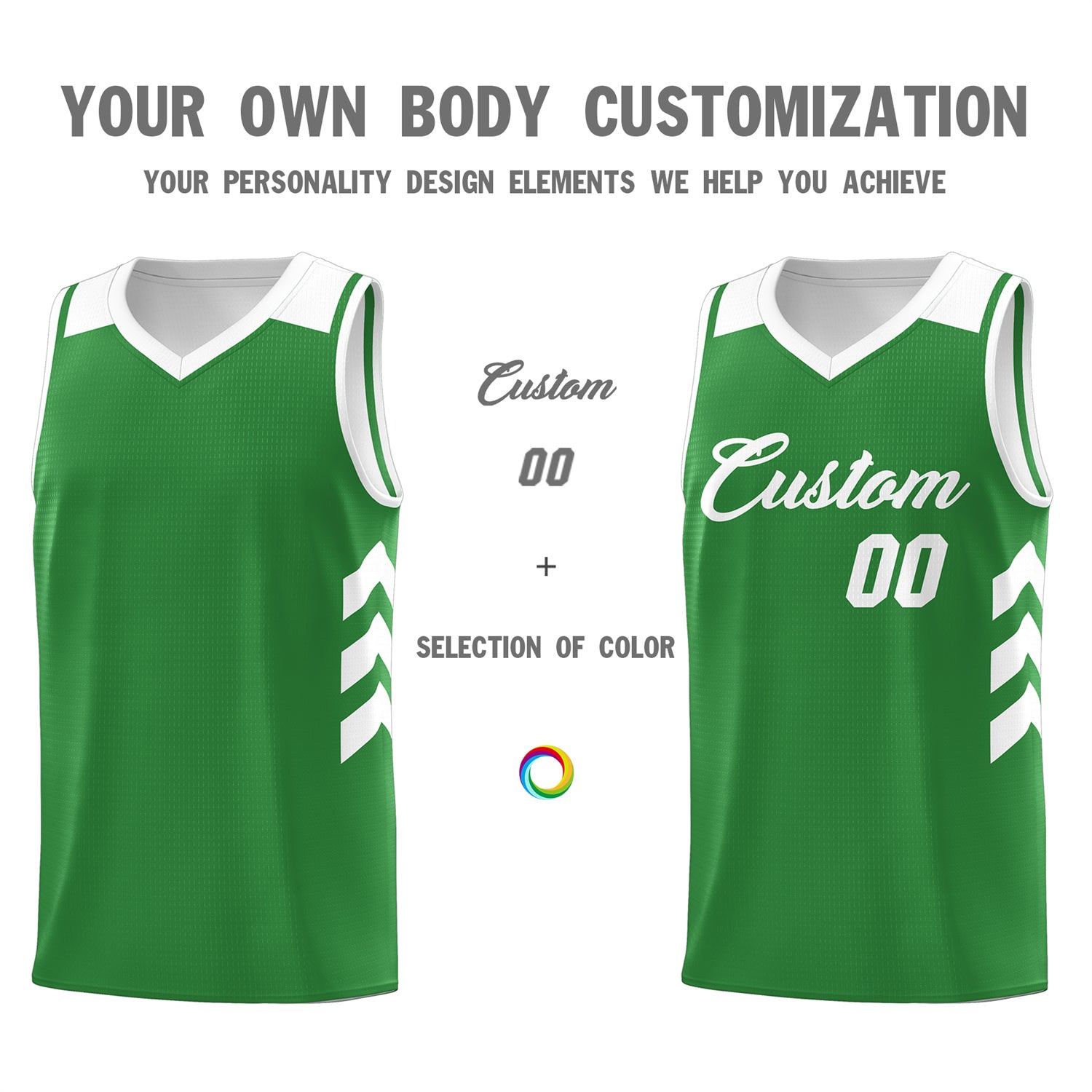 Custom Green White Classic Tops Mesh Sport Basketball Jersey