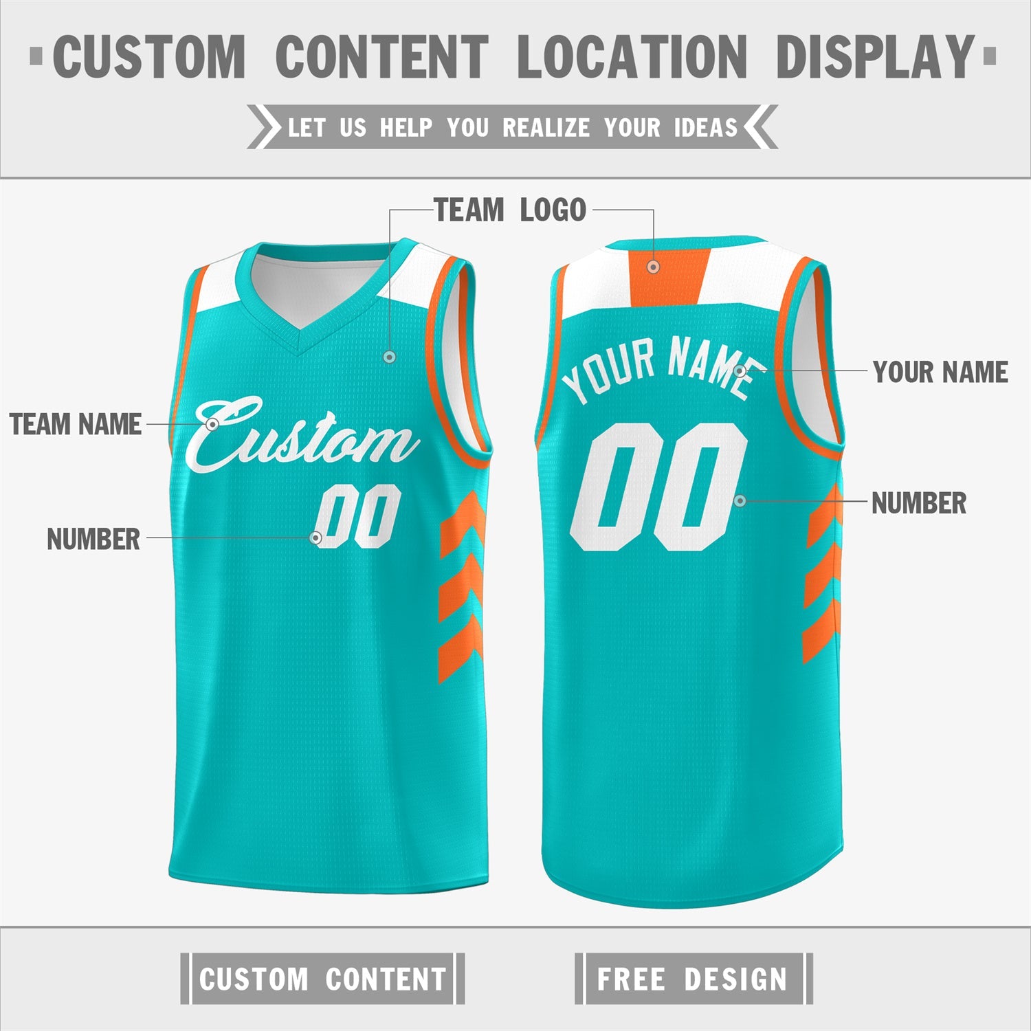 Custom Light Green White-Orange Classic Tops Fashion Sportwear Basketball Jersey