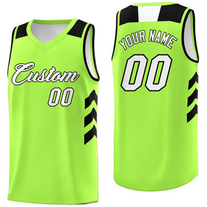 Maillot de basket-ball en maille, personnalisé, vert néon, blanc-noir, classique, Sport