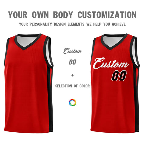 Custom Red Black Classic Tops Basketball Jersey
