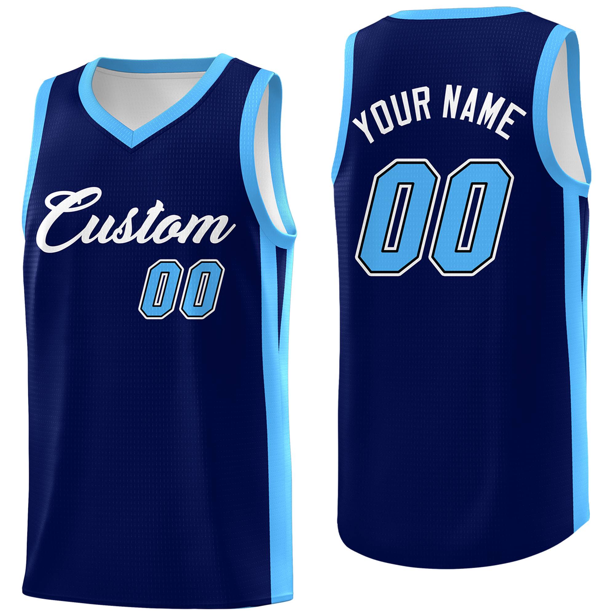 Custom Navy White Classic Tops Basketball Jersey