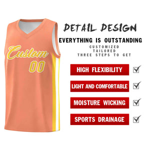 Custom Orange Gold-White Classic Tops Mesh Sport Basketball Jersey