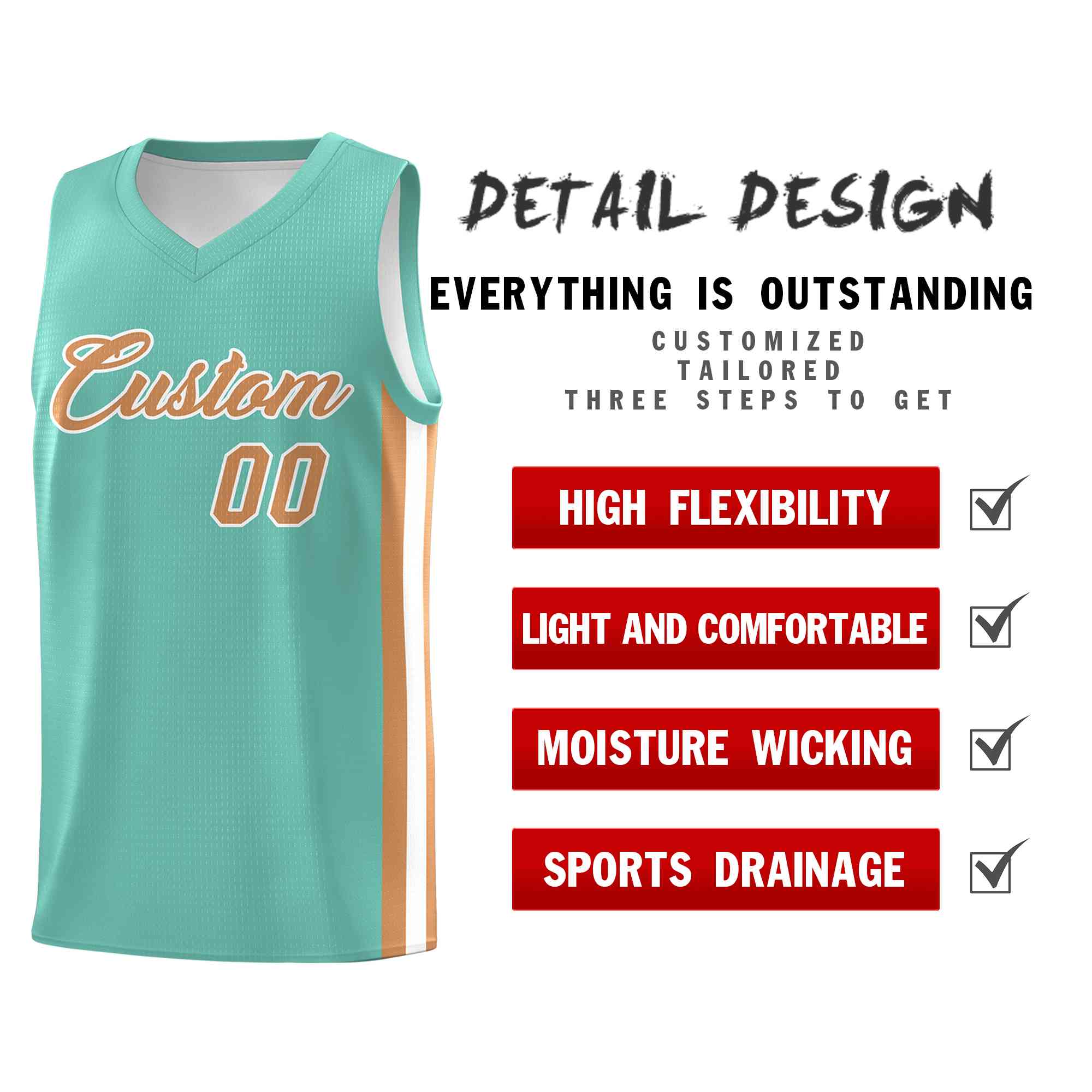 Custom Aqua Old Gold-White Classic Tops Mesh Sport Basketball Jersey