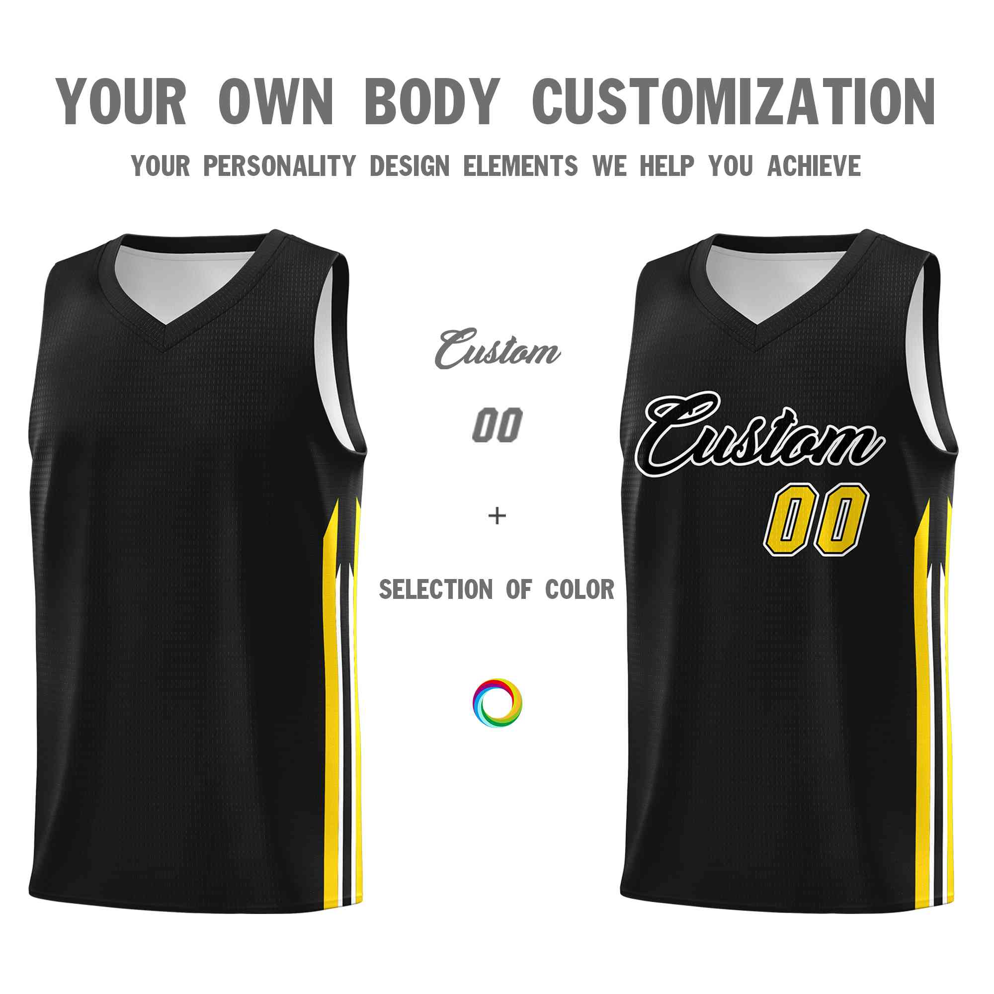 Custom Black White-Classic Tops Mesh Sport Basketball Jersey