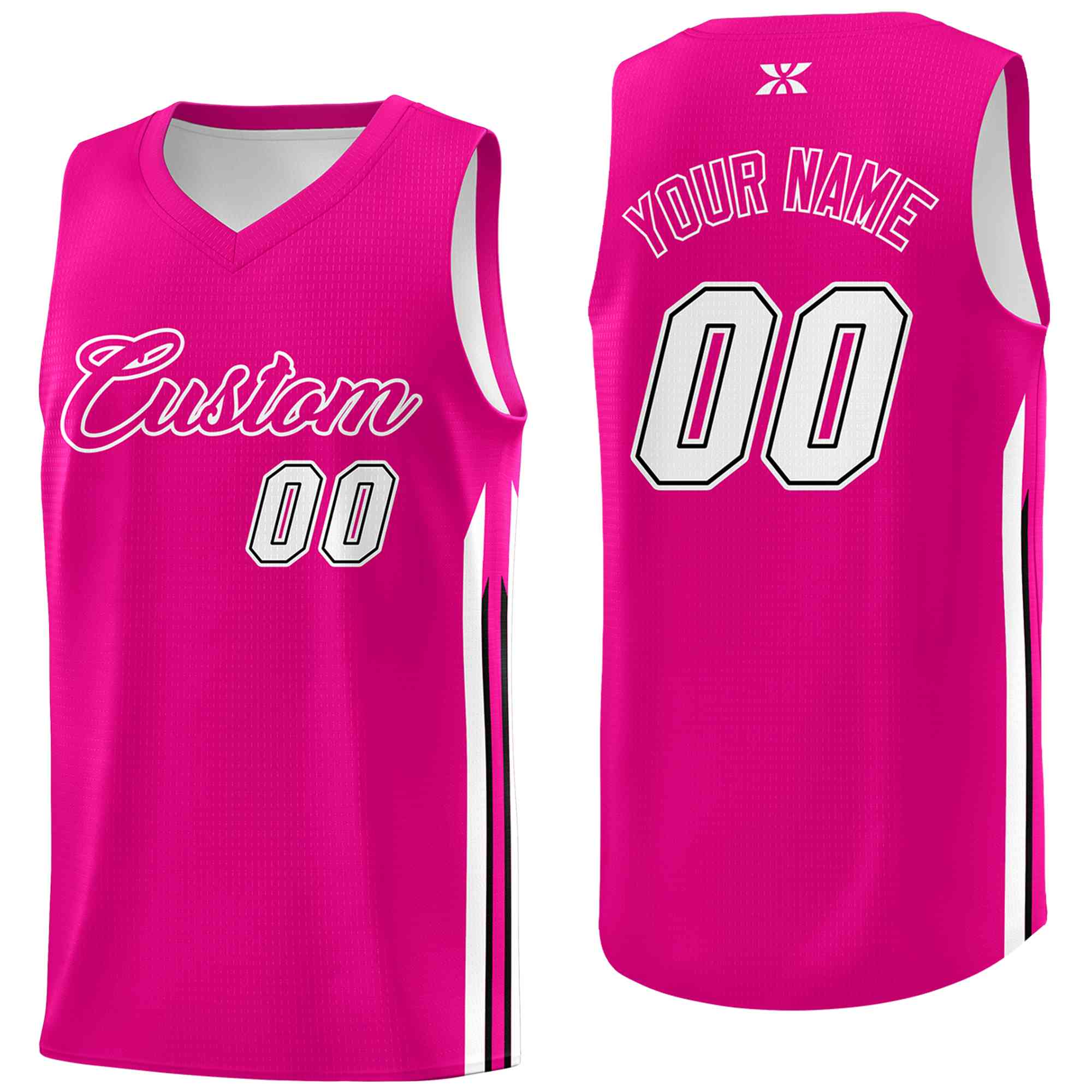 Custom Pink White-Classic Tops Mesh Sport Basketball Jersey