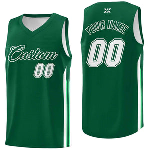 Maillot de basket-ball de sport en maille, personnalisé, vert, blanc, classique