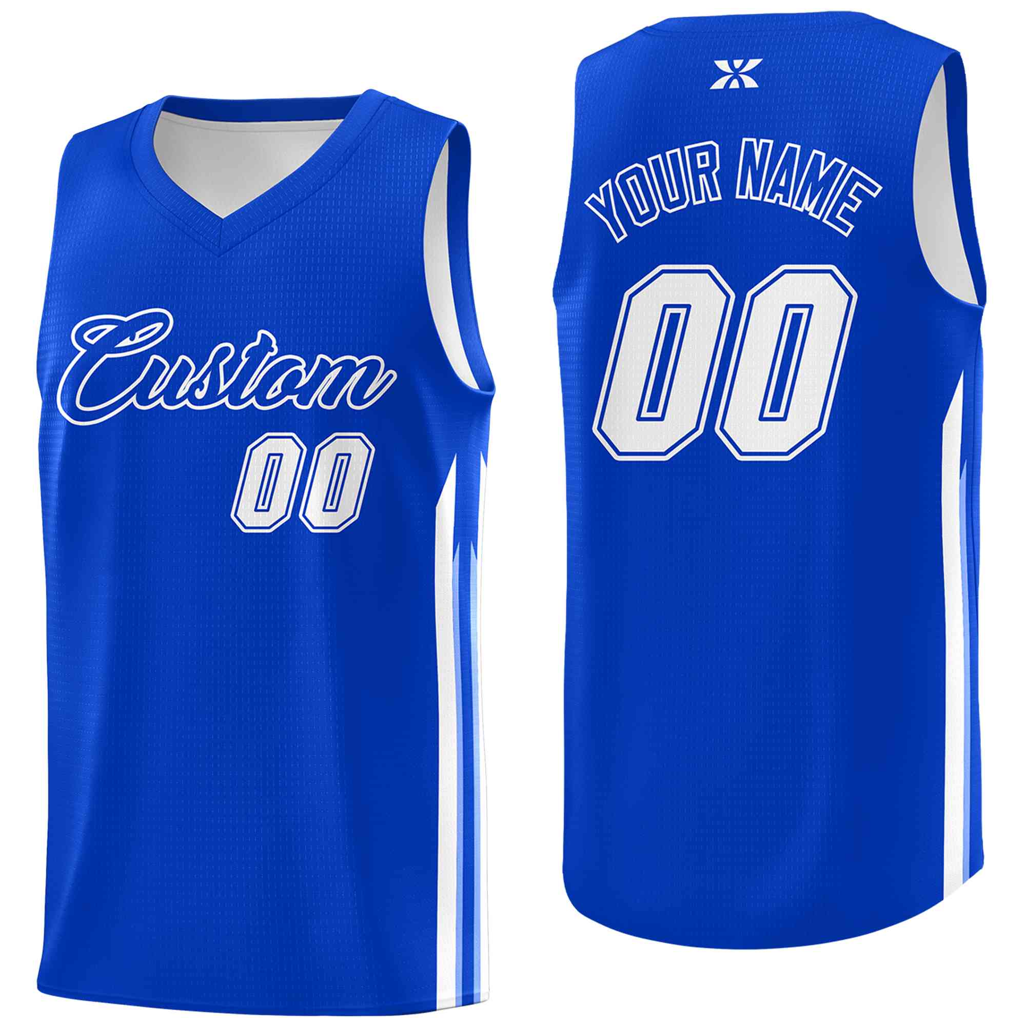 Custom Royal White-Classic Tops Mesh Sport Basketball Jersey