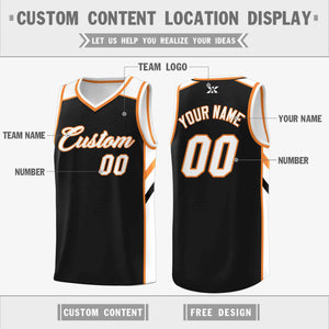 Custom Navy White-Orange Classic Tops Style Mesh Sport Basketball Jersey