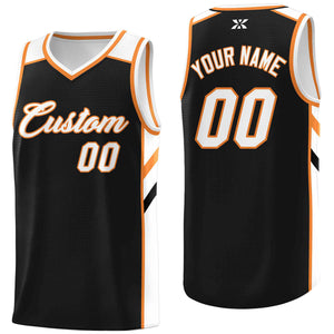 Custom Navy White-Orange Classic Tops Style Mesh Sport Basketball Jersey