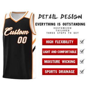 Custom Navy White-Orange Classic Tops Style Mesh Sport Basketball Jersey