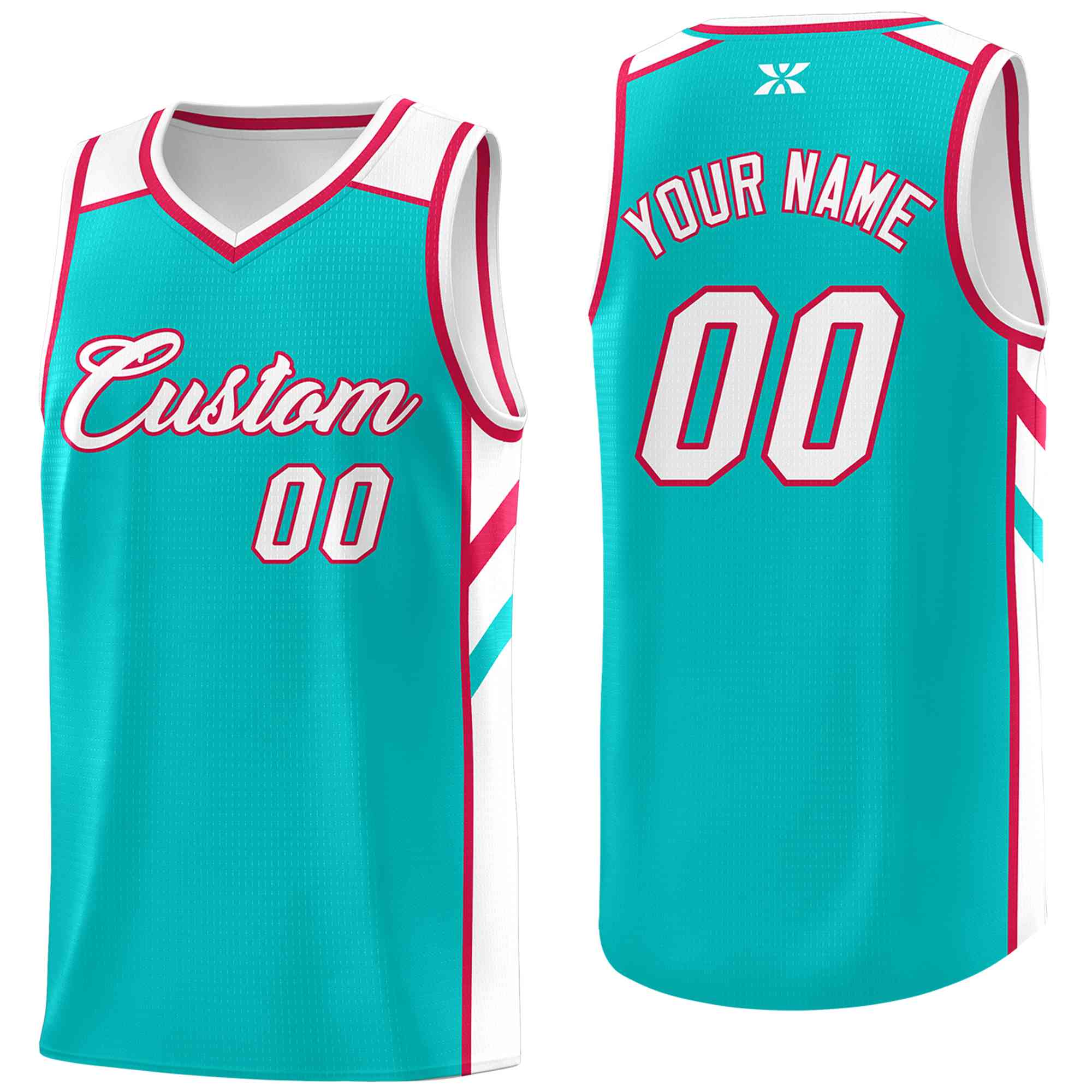 Maillot de basket-ball de sport en maille, personnalisé, blanc-rouge, style classique, Aqua