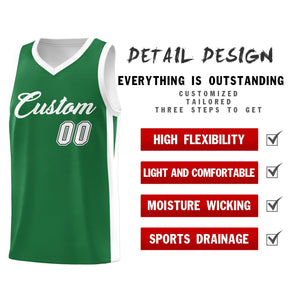 Custom Green White Classic Tops Outdoor Basketball Jersey