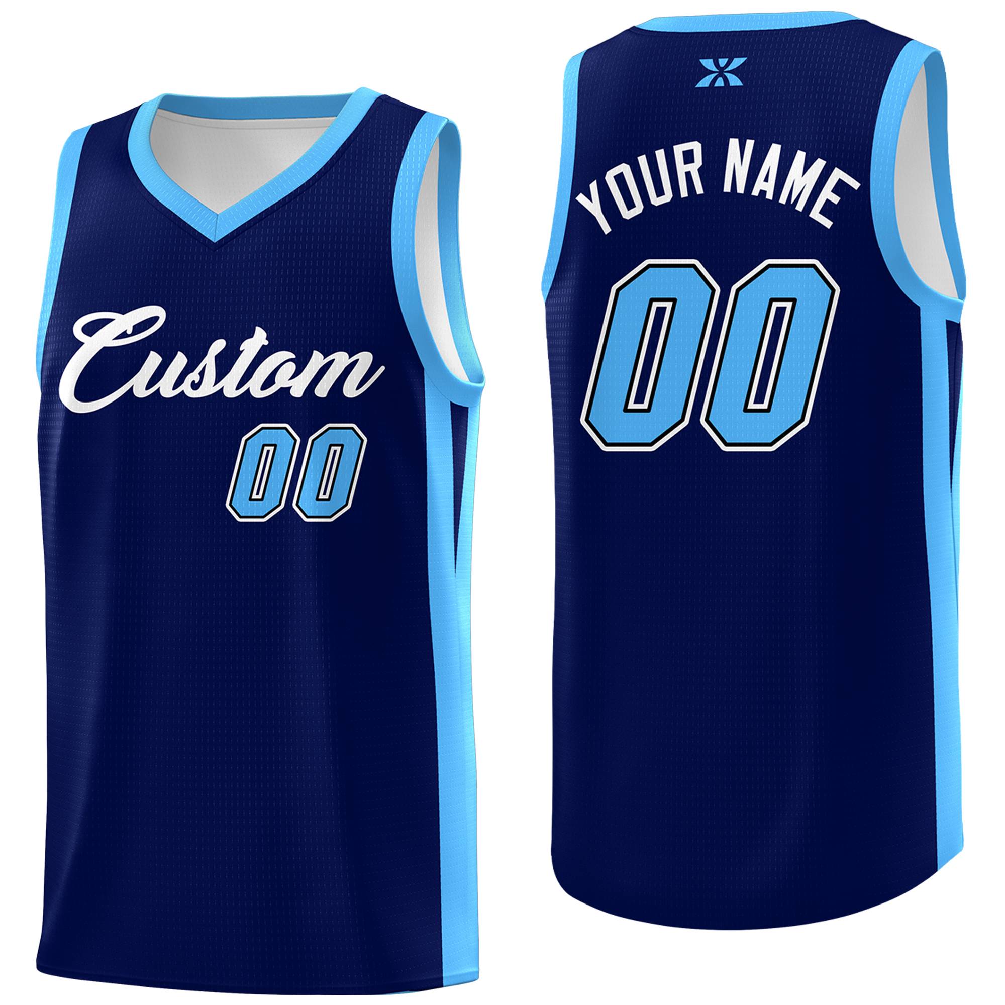 Custom Navy White Classic Tops Outdoor Basketball Jersey