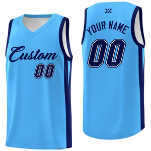 Maillot de basket-ball classique noir bleu poudre personnalisé, pour Sports de plein air