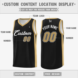 Custom Black White Classic Tops Outdoor Sports Basketball Jersey