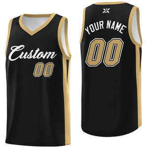 Maillot de basket-ball classique noir et blanc personnalisé, pour sports de plein air