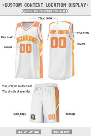 Custom White Orange-Yellow Classic Sets Sports Uniform Basketball Jersey