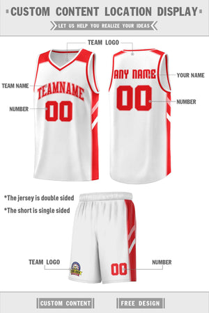 Custom White Red-Pink Classic Sets Sports Uniform Basketball Jersey