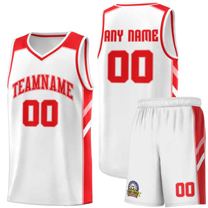 Custom White Red-Pink Classic Sets Sports Uniform Basketball Jersey