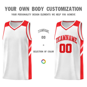 Custom White Red-Pink Classic Sets Sports Uniform Basketball Jersey