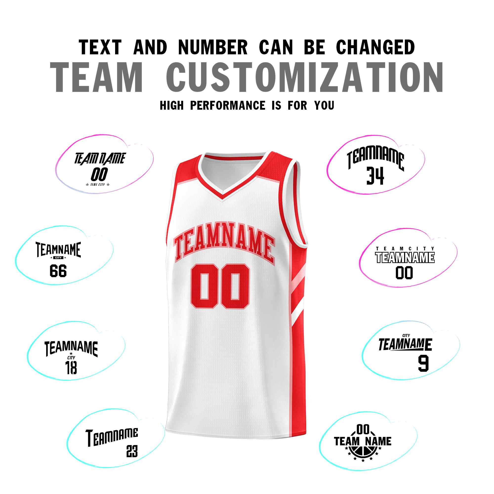 Custom White Red-Pink Classic Sets Sports Uniform Basketball Jersey