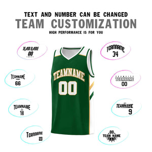 Custom Green White-Old Gold Classic Sets Sports Uniform Basketball Jersey