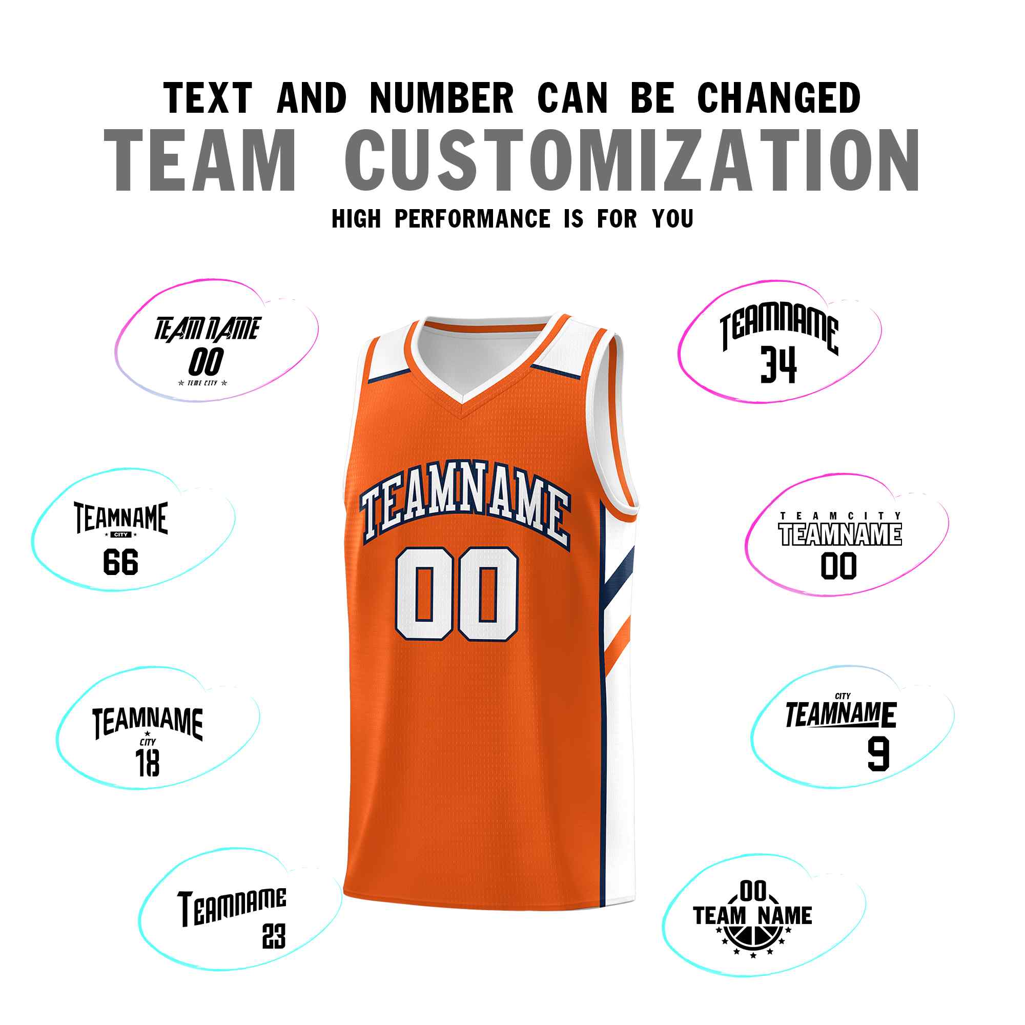 Custom Orange White-Navy Classic Sets Sports Uniform Basketball Jersey