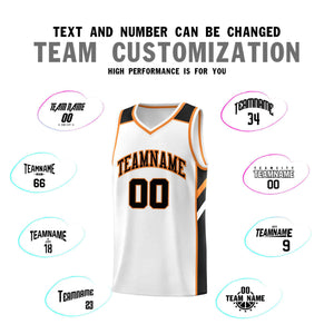 Custom White Black-Orange Classic Sets Sports Uniform Basketball Jersey