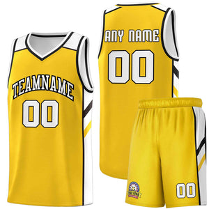 Ensembles classiques jaunes et noirs personnalisés, uniforme de sport, maillot de basket-ball