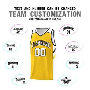 Custom Yellow White-Black Classic Sets Sports Uniform Basketball Jersey