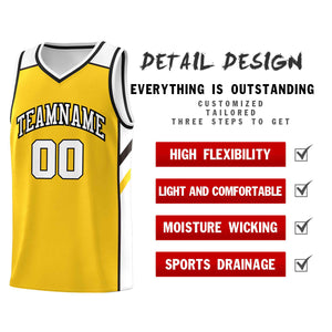 Custom Yellow White-Black Classic Sets Sports Uniform Basketball Jersey