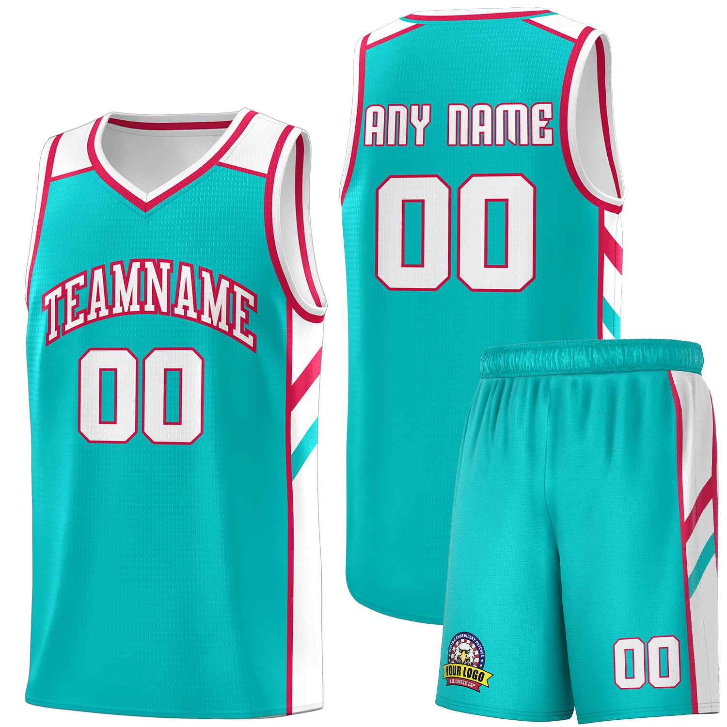 Ensembles classiques Aqua personnalisés blanc-rouge, maillot de basket-ball uniforme de sport