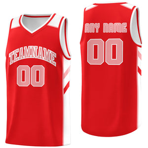 Custom Red White-Pink Classic Tops Athletic Casual Basketball Jersey