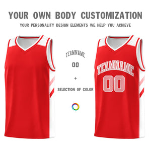 Custom Red White-Pink Classic Tops Athletic Casual Basketball Jersey