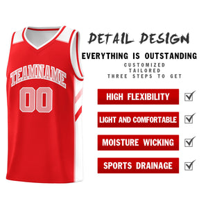 Custom Red White-Pink Classic Tops Athletic Casual Basketball Jersey