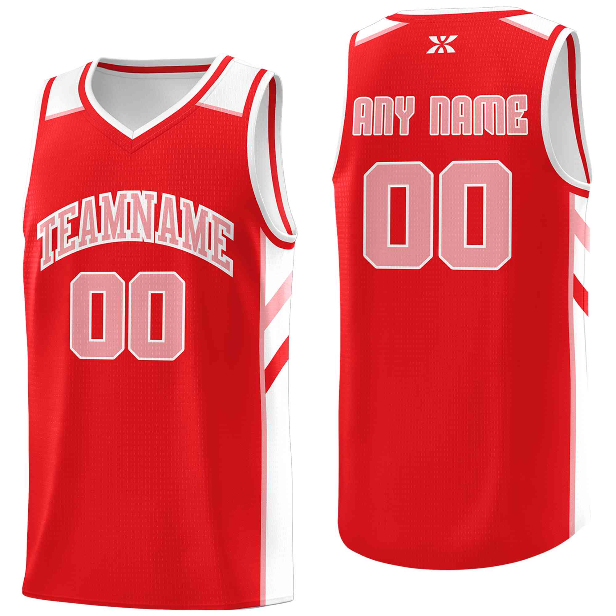 Custom Red Pink-White Classic Tops Style Mesh Sport Basketball Jersey