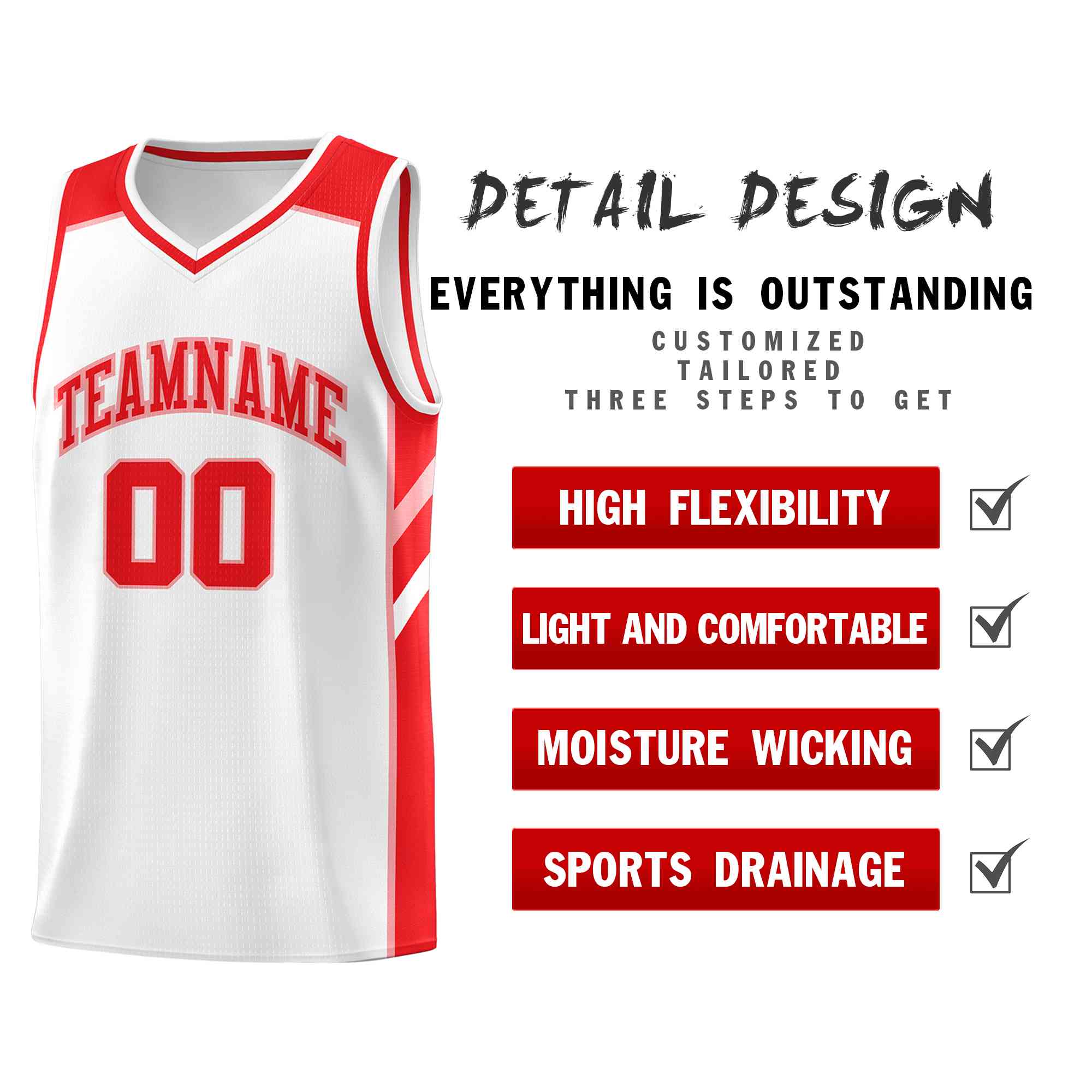 Custom White Red-Pink Classic Tops Style Mesh Sport Basketball Jersey