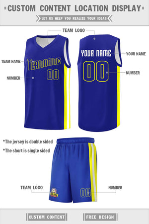 Custom Royal Yellow Classic Sets Sports Uniform Basketball Jersey