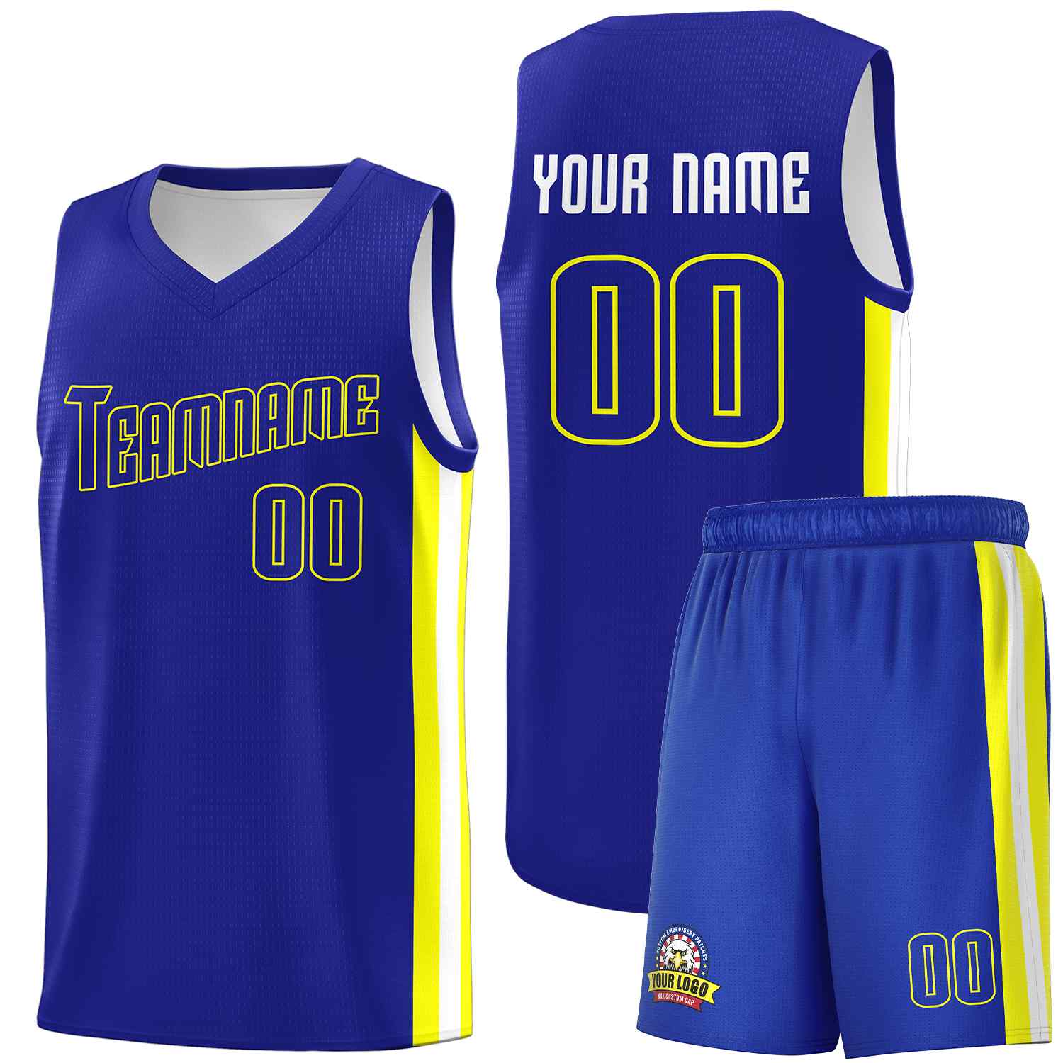 Custom Royal Yellow Classic Sets Sports Uniform Basketball Jersey