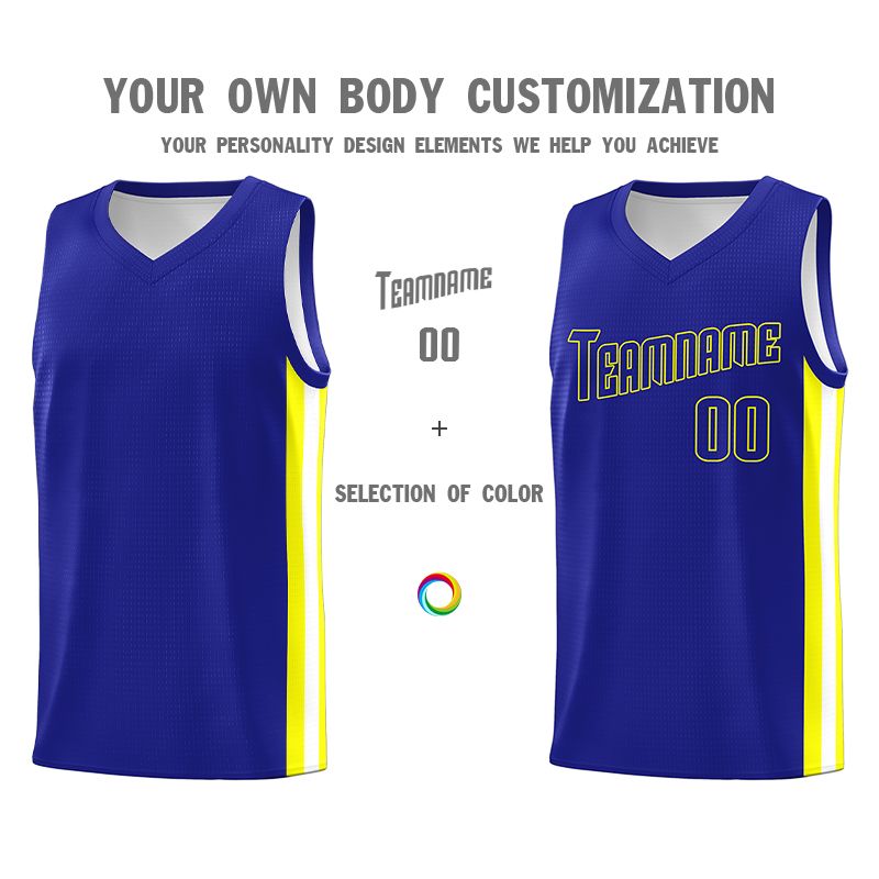 Custom Royal Yellow Classic Sets Sports Uniform Basketball Jersey