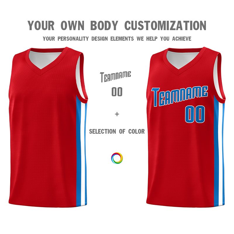 Ensembles classiques rouge bleu-blanc personnalisés, maillot de basket-ball uniforme de sport