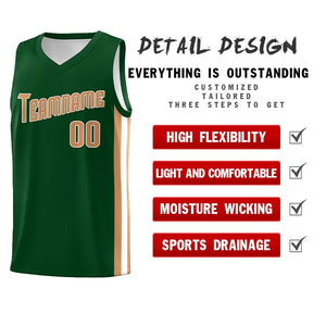 Custom Green Old Gold-White Classic Sets Sports Uniform Basketball Jersey