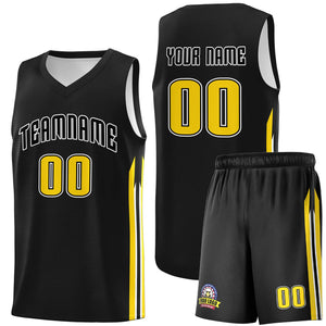 Ensembles classiques noirs et blancs personnalisés, maillot de basket-ball uniforme de sport