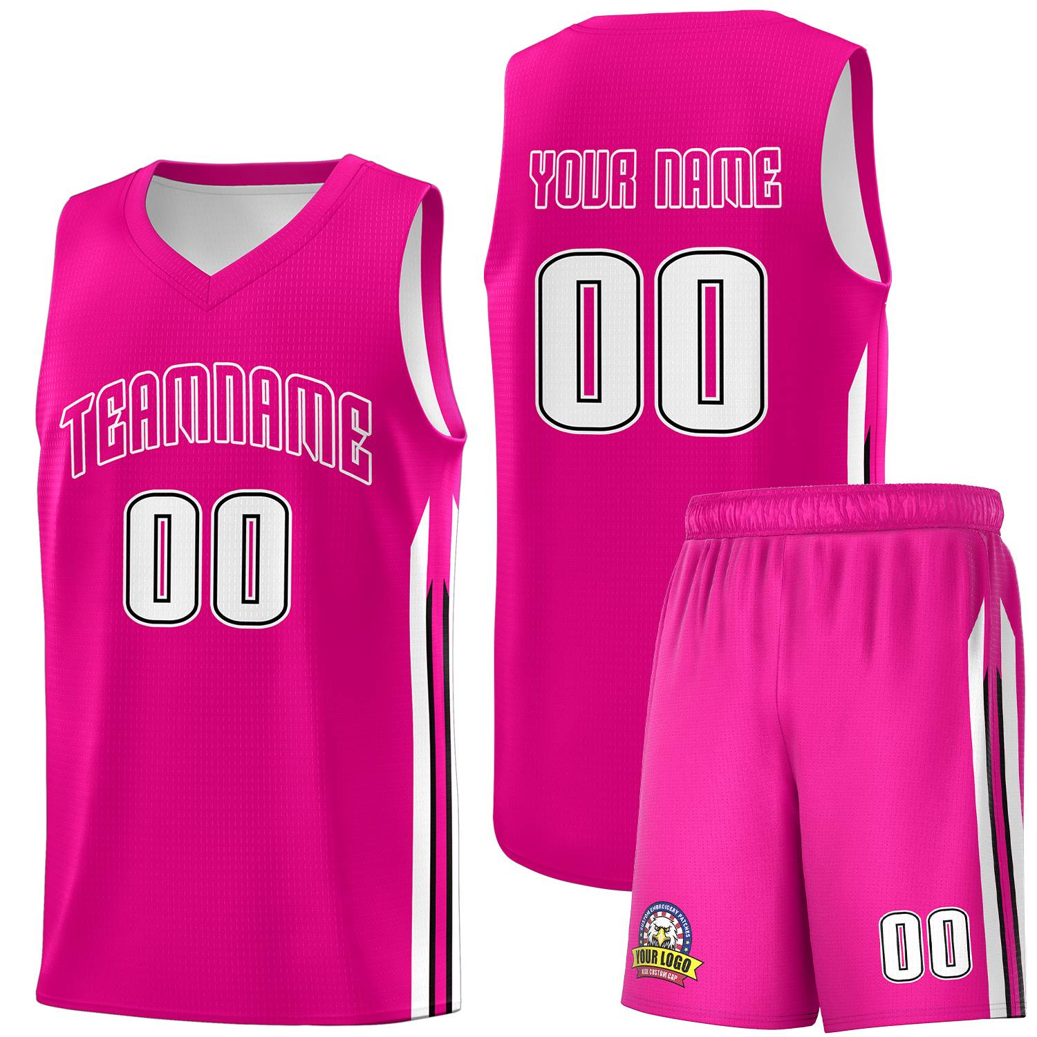 Custom Pink White Classic Sets Sports Uniform Basketball Jersey