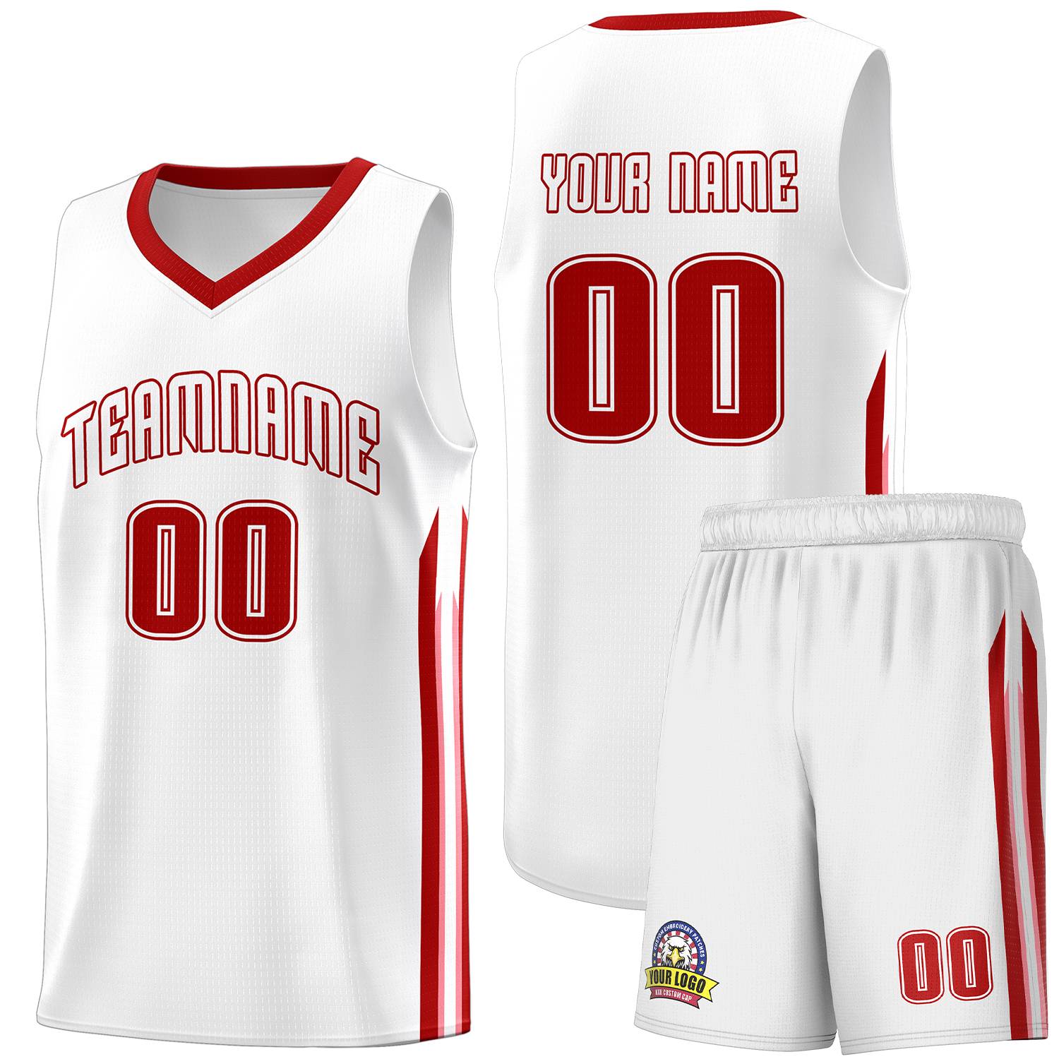 Ensembles classiques rouges et blancs personnalisés, maillot de basket-ball uniforme de sport