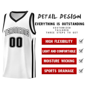 Custom White Black Classic Sets Sports Uniform Basketball Jersey