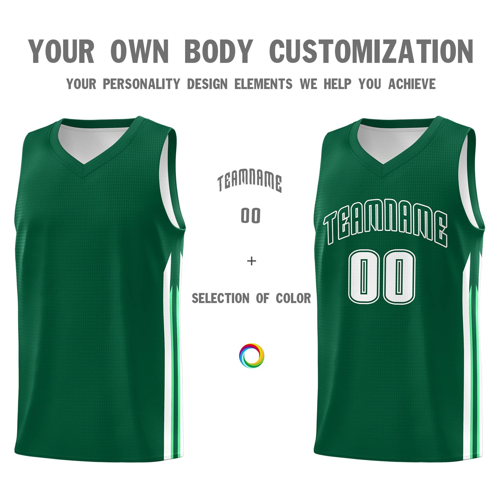 Custom Green White Classic Sets Sports Uniform Basketball Jersey