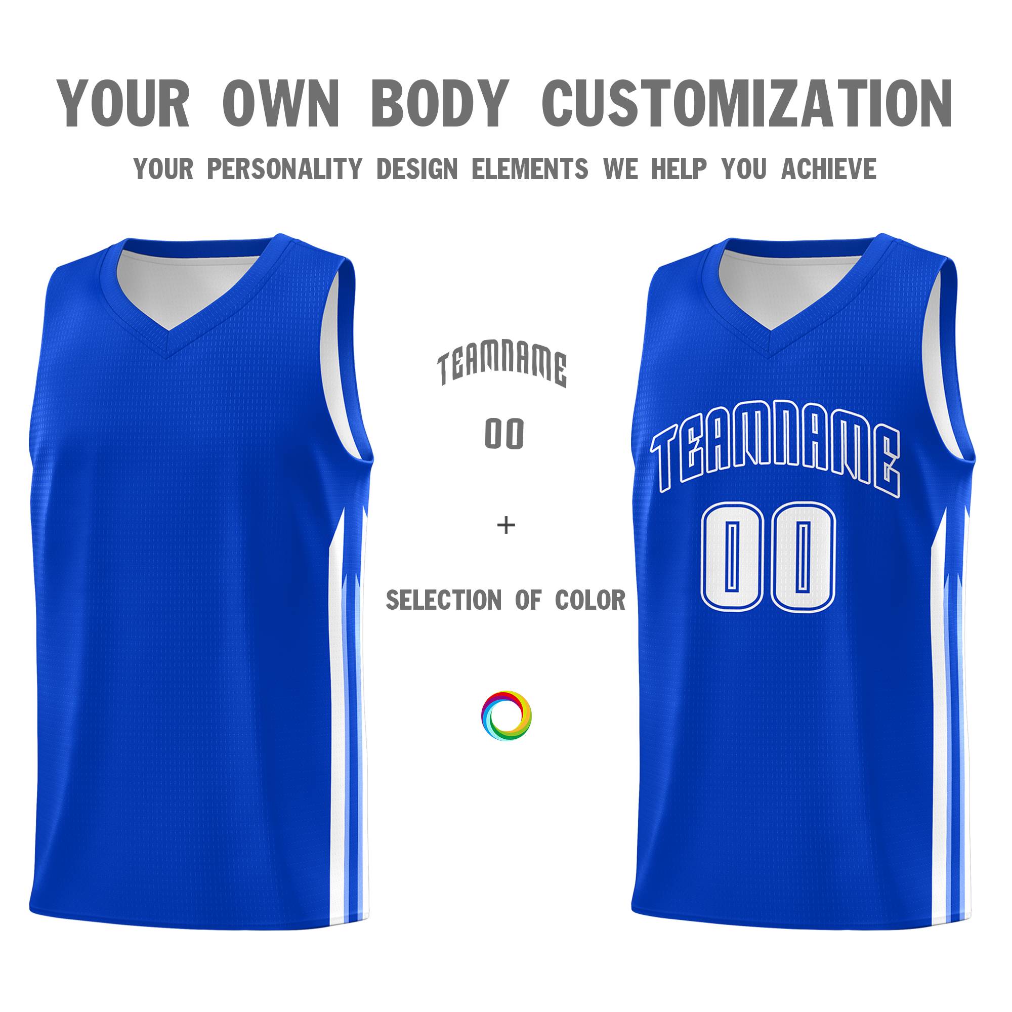 Custom Royal White Classic Sets Sports Uniform Basketball Jersey